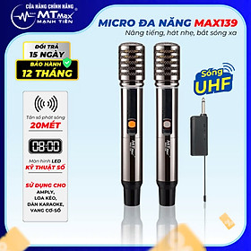 Mua Micro MTMAX Max139 Cho Dàn Karaoke  Loa Kéo  Amply Cao Cấp Chính Hãng  Củ Micro Cao Cấp Set Tần Số  Âm Lượng Trên Thân Micro Hàng Chính Hãng