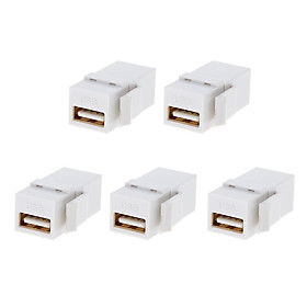 5 Pack USB 2.0 A Female to Female Panel Mount Insert Adapter Converter
