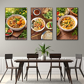 (HCM) Tranh treo tường tráng gương mì quảng trang trí quán ăn,nhà hàng kèm đinh treo