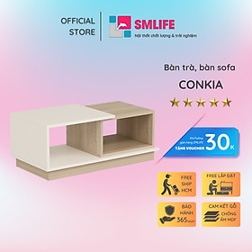 Bàn trà bằng gỗ thiết kế nhỏ gọn SMLIFE Conkia