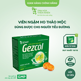 Viên ngậm thảo mộc GezcolHỗ trợ giảm ho, giảm đờm , viêm phế quản - GENAT