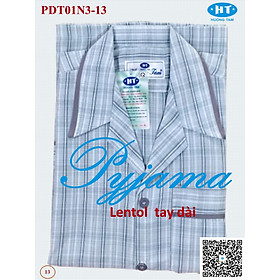 Hình ảnh Bộ Pyjama HUONGTAM Lentol tay dài  nam cao cấp(PDT01N3). Chất liệu vải Lentol loại tốt:  mềm mại, thoáng mát, không phai màu