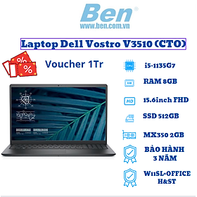 Mua Máy tính Laptop Dell Vostro V3510 (CTO)/ Black/ i5-1135G7/ Ram 8GB/ 512GB SSD/ Nvidia MX350 2GB GDDR5/ 15.6inch FHD/ Win 11H + OFFICE H&ST 21/ 1Yr - hàng chính hãng