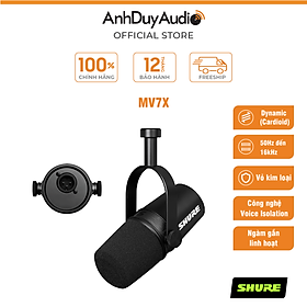 Mua Micro Podcast Shure MV7X Cổng XLR - Hàng Chính Hãng