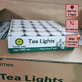 Hộp 100 viên Nến Tealight - An toàn môi trường, MẪU MỚI