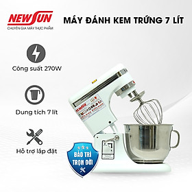 Máy đánh kem trứng để bàn 7 lít NEWSUN, máy trộn đa năng với 3 càng chuyên dụng - Hàng chính hãng