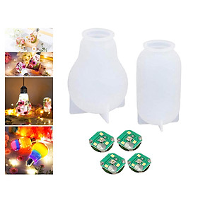DIY Light Bulb Resin Molds Silicone Moulds with LED Chip Base Home Party
