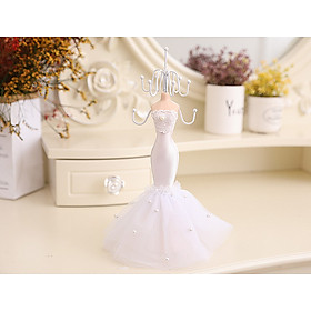 Kệ treo trang sức hình cô dâu mặc váy cưới Trắng đuôi cá dễ thương Quà tặng đặc biệt