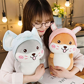 Gấu bông, Gối Ôm chuột hamster mũ xanh siêu cute, Thú nhồi bông chuột hamster mũ xanh siêu cute, Gấu bông sang trọng, Đồ chơi thú bông