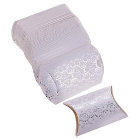 50pcs Pillow Shape Flower Candy Boxes Gift Boxes Wedding Favors