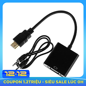 Cáp chuyển đổi HDMI sang VGA, HDMI to VGA có âm thanh (20cm)