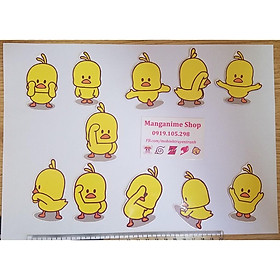 Bộ 11 sticker Vịt con bóc dán siêu cute
