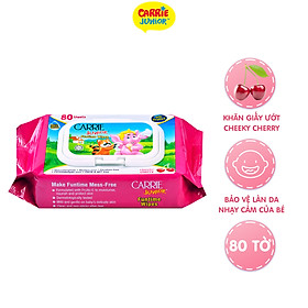 Khăn Giấy Ướt Carrie Junior Funtime Cheeky Cherry 80 tờ/ gói