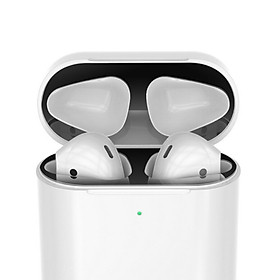 1 Pair Dust Guard For AirPods 2 / Pro, Metal Dustproof Protection Sticker Metallic Charging Case Protector Shell Skin Cover