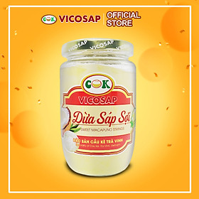 Dừa Sáp Sợi 220ml, 400ml VICOSAP, cơm dừa sáp nguyên chất - Đặc sản Trà Vinh- VICOSAP