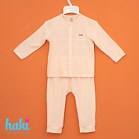 Bộ quần áo sơ sinh cho bé vải gỗ sồi - modal siêu mềm mịn cao cấp - đồ sơ sinh cho bé (2,5kg - 15kg) - bộ cộc tay cho bé Haki BM003