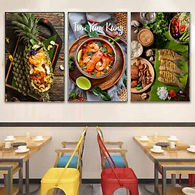 (Ảnh chụp)Tranh món thái,tranh treo tường tráng gương món thái trang trí quán ăn, nhà hàng