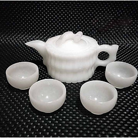 Mua bộ ấm trà đá bạch ngọc tự nhiên