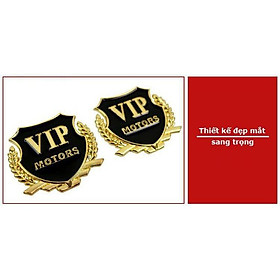 Logo trang tri xe,Lô Gô VIP Motor Gắn Xe Ô Tô (vàng) 206277-2