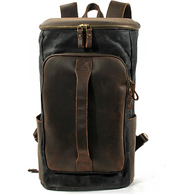 Outdoor Men's Backpack Sports Travel Backpack Oil Wax Canvas Shoulder Large Capacity School Bag Travel Bag