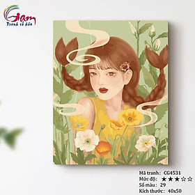 Mua Tranh tô màu theo số cung hoàng đạo cô gái Cự Giải mới lọ màu to 5ml + 2 bộ cọ + khung 2.5cm CG4531