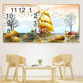 Mua Tranh đồng hồ tráng gương thuận buồm xuôi gió 16 trang trí decor quà tặng tân gia