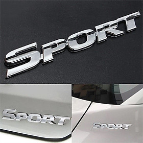 Logo Chữ nổi Sport mạ Crom dán trang trí ô tô