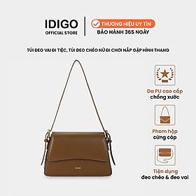 Túi đeo vai đi tiệc, túi đeo chéo nữ đi chơi nữ nắp gập hình thang IDIGO FB2-4315