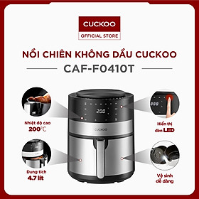 Mua Nồi chiên không dầu điện tử Cuckoo 4.7L CAF-F0410T - Công suất 1350W - Giỏ chiên chống dính  không cần lật trở - Màn hình LED thông minh - Chất lượng Hàn Quốc - Hàng chính hãng Cuckoo Vina