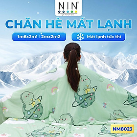 Mua  CHĂN HÈ MÁT LẠNH  Mền lạnh I Cool Advance NIN House NM8023 2mx2m2 khủng long xanh | Chần Ice Silk lạnh như tencel  Chăn điều hoà nhiều độ
