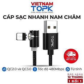 Mua Dây sạc nam châm dùng cho điện thoại TOPK AM69 Sạc nhanh QC 3.0 dài 1m - Hàng chính hãng