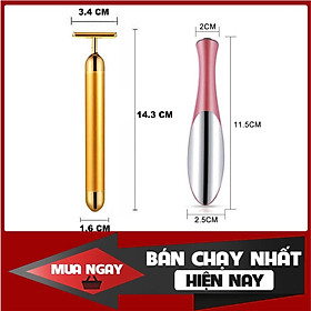 Combo 02 Máy Massage mắt chống thâm quầng, cây lăn mặt nâng cơ giảm bọng mắt giúp trẻ đẹp