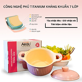 Mua Nồi kháng khuẩn phủ 7 lớp phủ TITANIUM Happy Home Pro màu hồng size 24