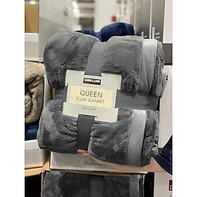 Chăn lông cừu KIRKLAND Queen Plush Blanket 248 x 233cm Cam Kết Chính Hãng chăn lông hai mặt giống nhau siêu mềm siêu ấm