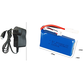 Mua Pin kèm sạc adapter 7.4v 1500mah EL2P Pin đồ chơi điều khiển xả 25c