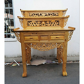 Mua Bàn thờ 3 tầng gỗ tràm màu sáng - Ngang 1m54 x cao 1m54 x sâu 1m07cm.