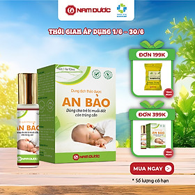 Dung dịch thảo dược An Bảo 12ml giúp hỗ trợ giảm sưng ngứa do muỗi đốt, côn trùng cắn cho bé, trẻ sơ sinh