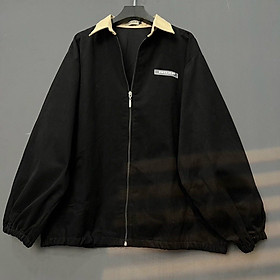 [FreeShip] Áo khoác sơ mi kaki quốc dân CỔ BẺ logo in có 2 màu xanh đen form rộng, form đẹp, áo flanl
