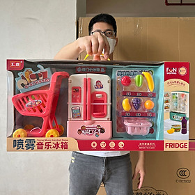 Đồ chơi tủ lạnh kèm nhiều đồ hàng, đồ chơi cho bé nhựa abs loại 1 gồm nhiều món - Quà tặng ý nghĩa cho bé
