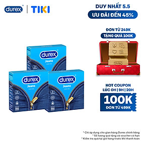 Hình ảnh Bộ 3 Bao Cao Su Durex Jeans - Hộp 3 chiếc