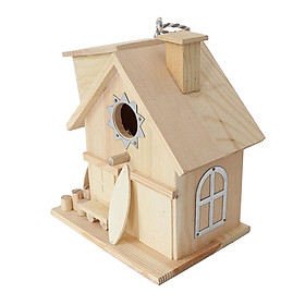 Garden Hanging Bird House for Outside Wooden Birdhouse Outdoors Bird Nest Bluebird Houses for Bird Lover Tree Finch Wild Birds Wren Chickadee