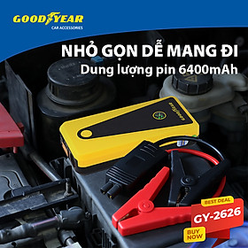 Bộ Kích Bình Cho Xe Hơi 400A GOODYEAR GY-2626 Đa Chức Năng Sạc Dự Phòng 6400mAh Tích Hợp La Bàn - Nhập Khẩu Chính Hãng