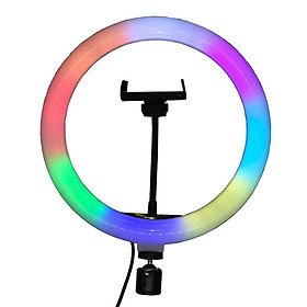 10 Inch RGB Ring Light Photography Lamp Beauty Light 3000K-6500K Dimmable Colorful Light USB Powered with Phone Holder