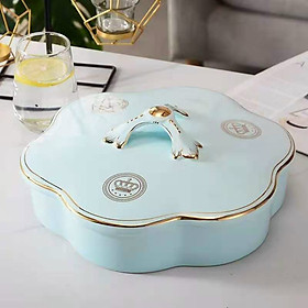 Mua KHAY ĐỰNG MỨT TẾT SỨ XƯƠNG CAO CẤP MÀU XANH NGỌC ( GIAO NGẪU NHIÊN ) - VD35