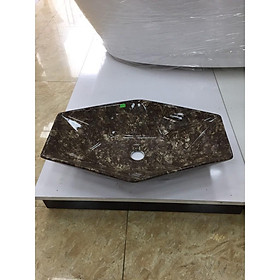 Mua Chậu lavabo cao cấp đặt bàn   hình lục giác vân đá nâu marble