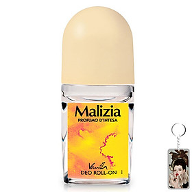 Lăn khử mùi hương vani  Malizia Vanilla 50ml (nữ) tặng kèm móc khóa