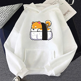 Kawaii Shiba Inu Sushi Áo Hoodie in hình mèo dễ thương hoodie cho Nam Nữ