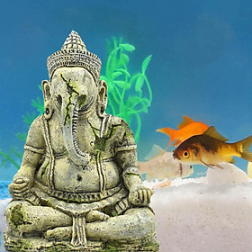 Aquarium Landscape Decoration Fish Tank Fishbowl Meditation Ganesha Statue