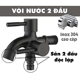 Vòi nước 2 đầu ra, vòi củ sen tắm, vòi nước đôi đúc đồng gắn ống nước, vòi xịt nhà tắm, sân vườn Legaxi