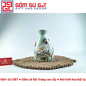 Mua Lọ hoa dáng chân váy vẽ bạch liên Gốm Sứ G&T